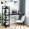 Costway 47.5" Computer Desk Writing Desk Study Table Workstation With 4-Tier Shelves Black